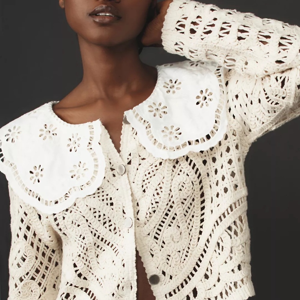 Dolan Lace Collared Cardigan